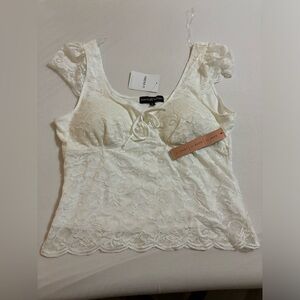 Forever 21 XXI White Lace Top
